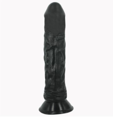 DILDO MACIZO NACIONAL GIGANTE NEGRO CON VENTOSA 11&quot;