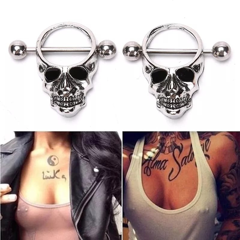 PERCING PEZONERA CALAVERA GOTICO PZA