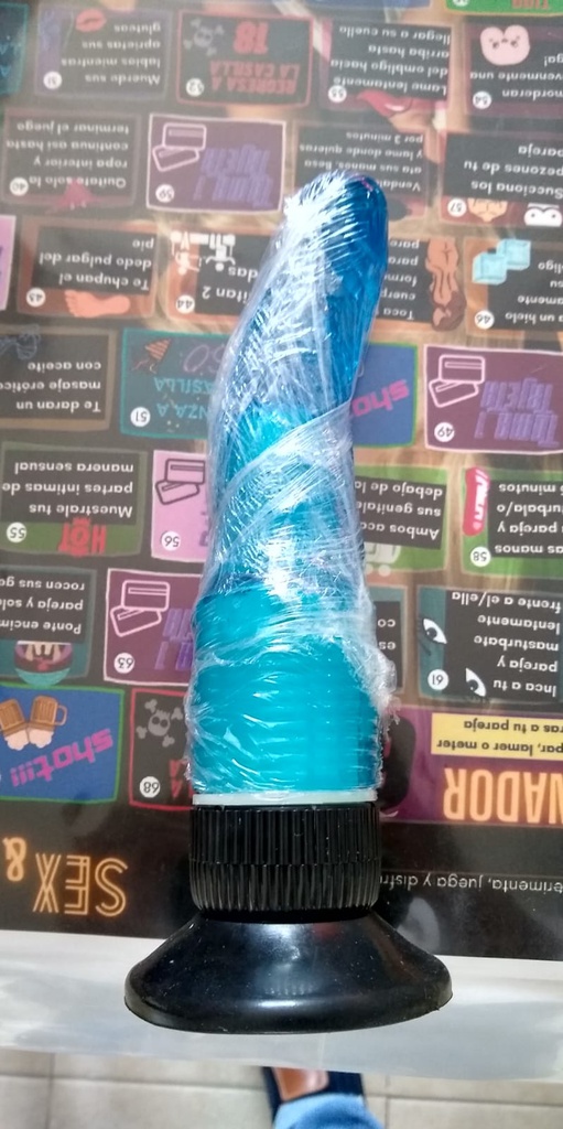 VIBRADOR AZUL CON VENTOSA
