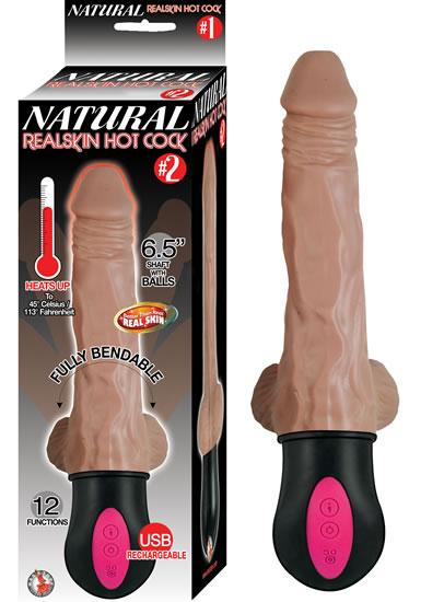 VIBRADOR NATURAL HOT COCK #2 6.5&quot; USB RECARGABLE
