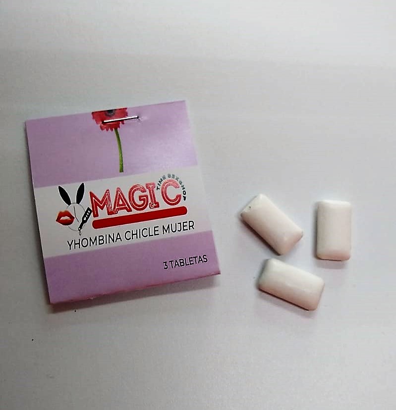 CHICLES AFRODISIACOS YHOMBINA MUJER 3 PZAS. SABORES