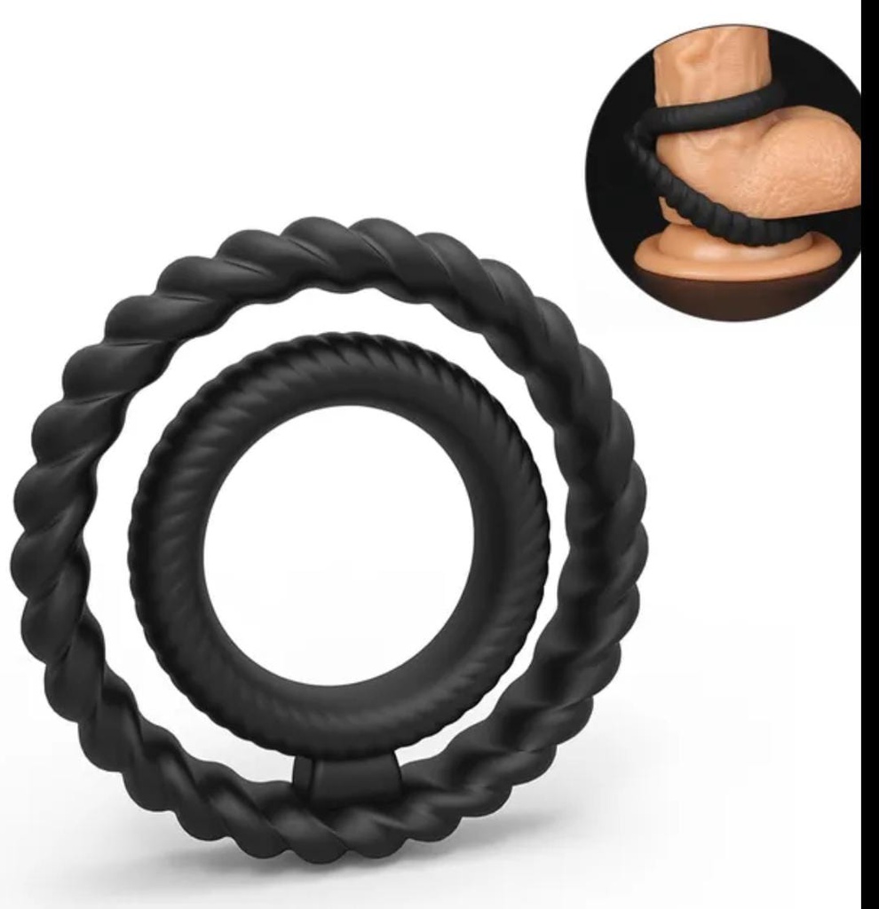 ANILLO RETARDADOR DOBLE-TRENZA NEGRO