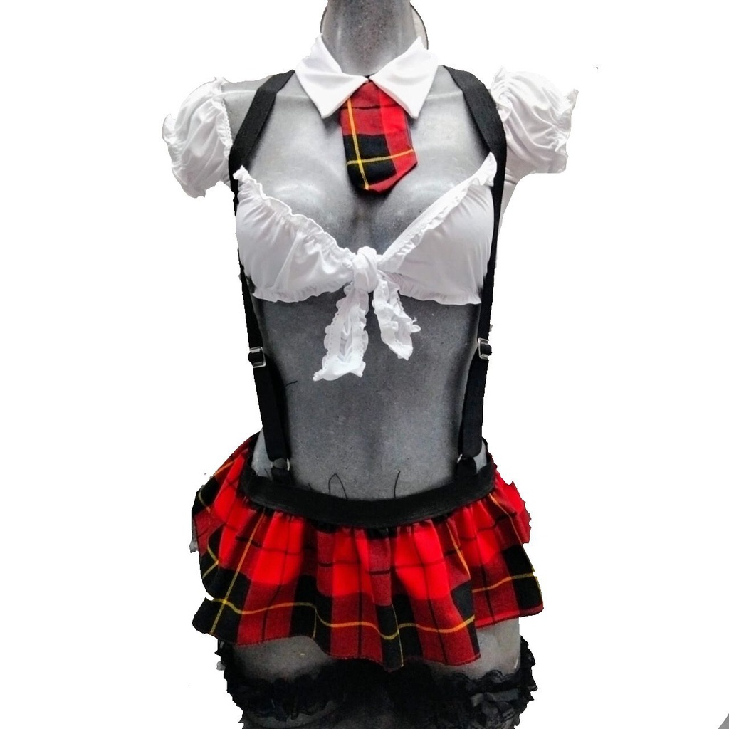 COORDINADO LENCERIA COLEGIALA TOP Y FALDA