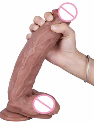 DILDO C/VENTOSA Y TESTICULOS MACIZO IMPORTADO