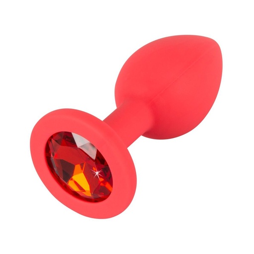 [RY047R] PLUG ANAL SILICONA GEMA REDONDO ROJO