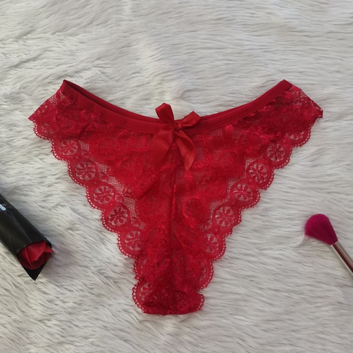 [T18] TANGA CAMERON ENCAJE ROJO