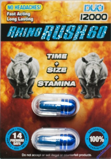 [RHPDUO] PASTILLA RHINO DUO RUSH 60 12000