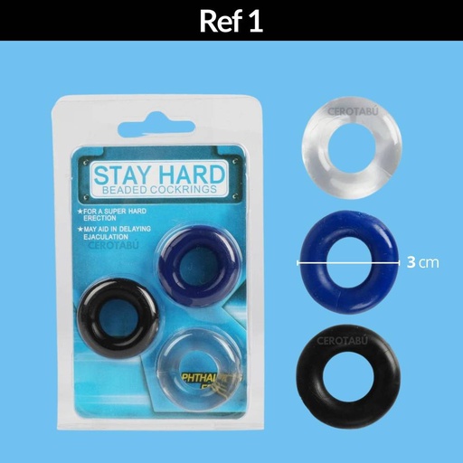 [CN3301215] ANILLO RETARDADOR DONITA STAY HARD 3 PZAS.