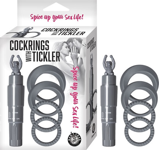 [HP26882] VIBRADOR CON KIT DE ANILLOS COCKRINGS WITH TICKLER