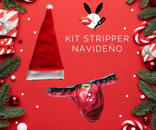[STRIP0011] TANGA SANTA COMBINADA C/GORRO KIT STRIPPER MT
